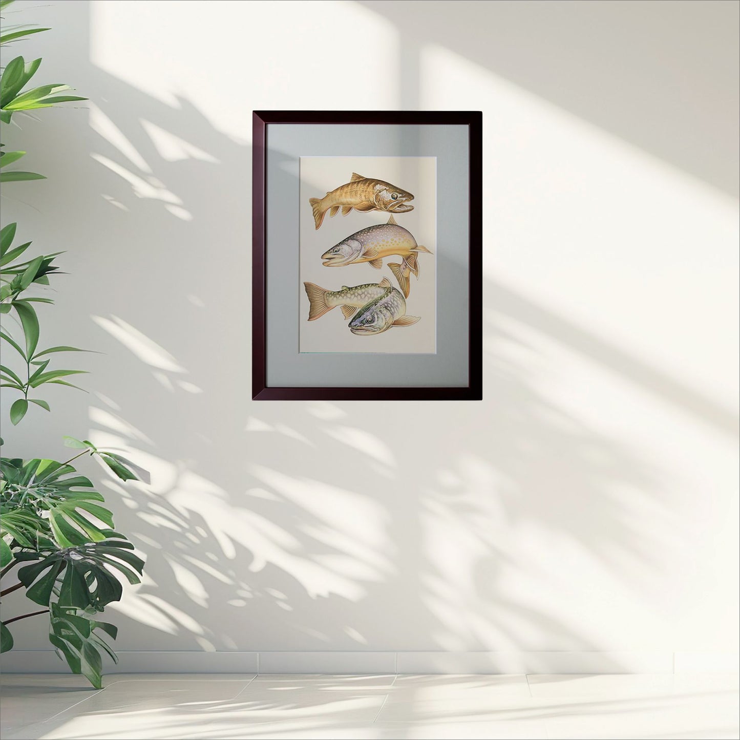 日本の川「三匹の岩魚」原画