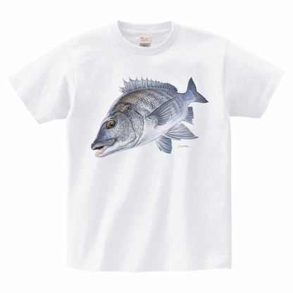 Tシャツ【クロダイ】フロントプリント（ホワイト）
